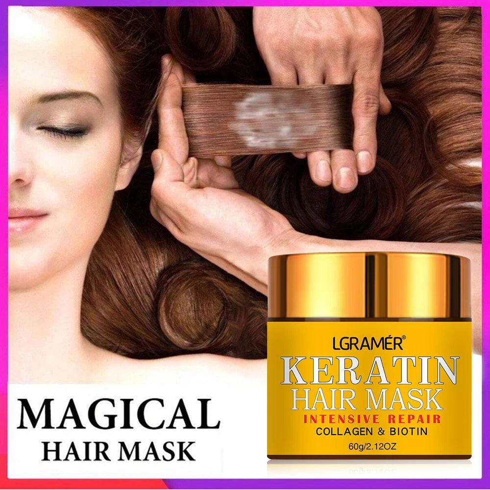Biotin Collagen Keratin Hair Repair Mask Deep Treatment for Dry & Damaged Hair