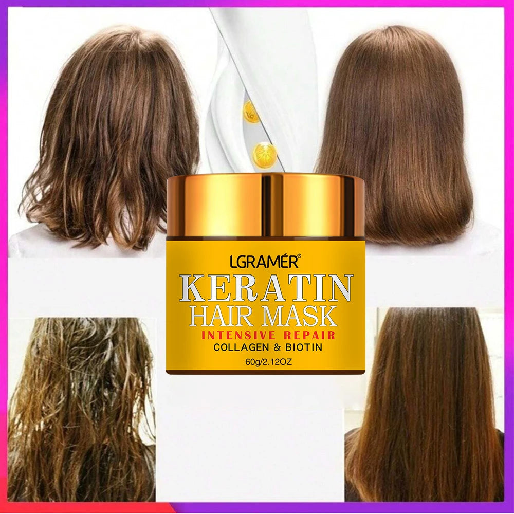 Biotin Collagen Keratin Hair Repair Mask Deep Treatment for Dry & Damaged Hair