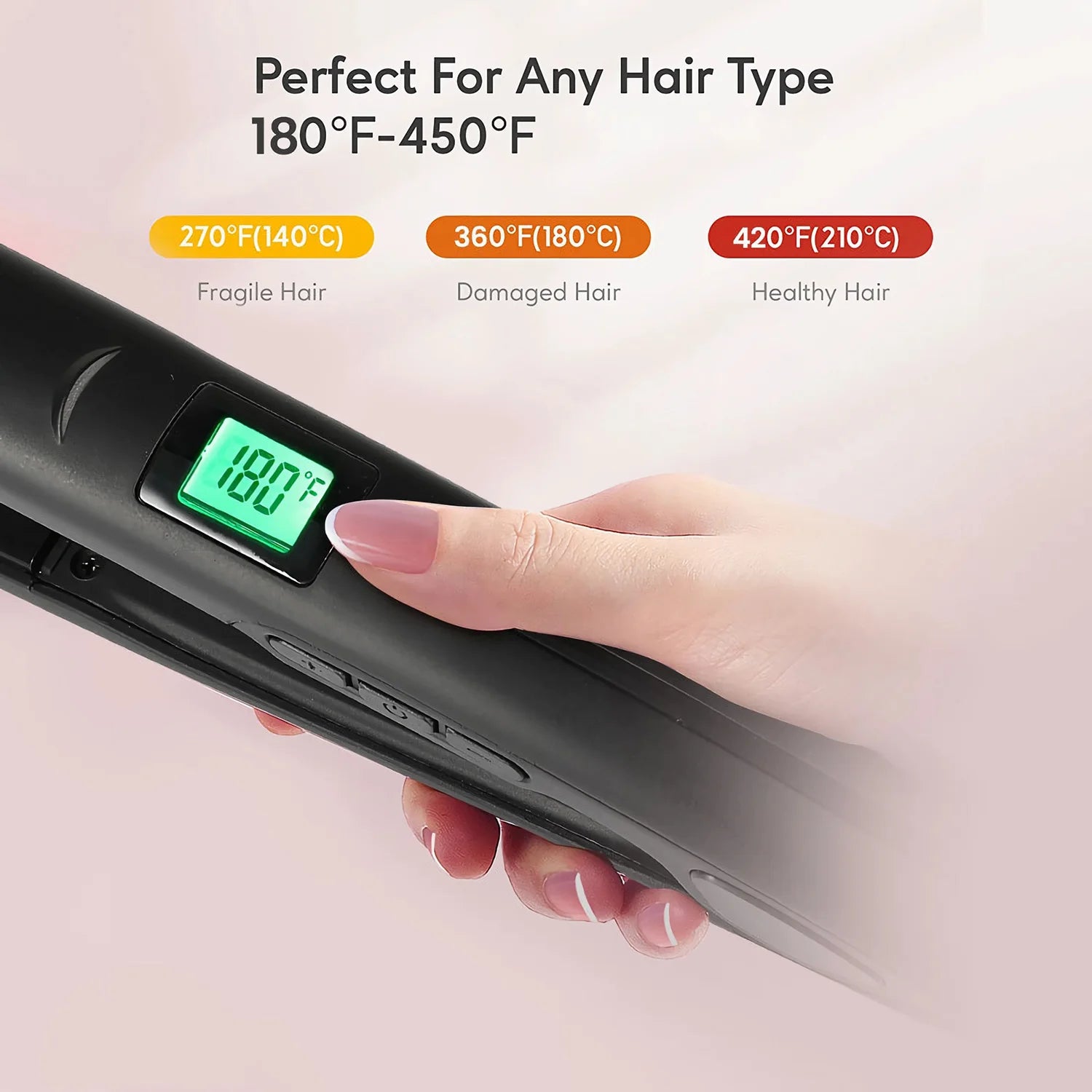 KIPOZI Titanium Pro Glide Flat Iron – Digital Smart Styler - Greycord