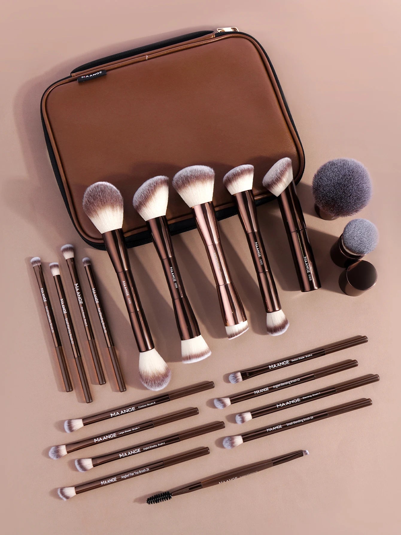 MAANGE All-in-One 20-Piece Brush Collection + Portable Case