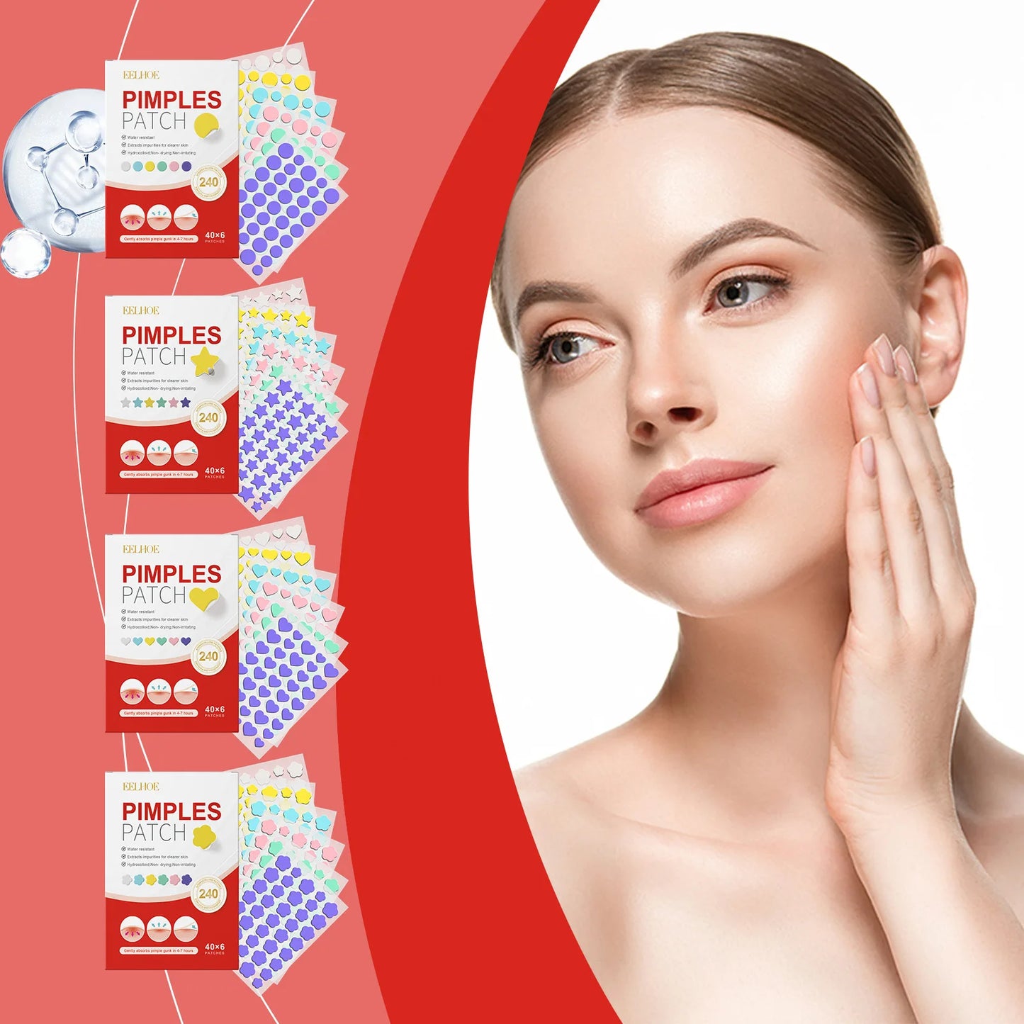 StarPatch – 240pcs Acne Stickers Heart, Star & More | Cover & Heal
