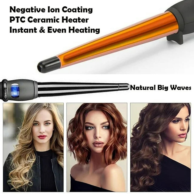 Ceramic Glazed Single Tube Pear Flower Wand Iron Curler - Greycord