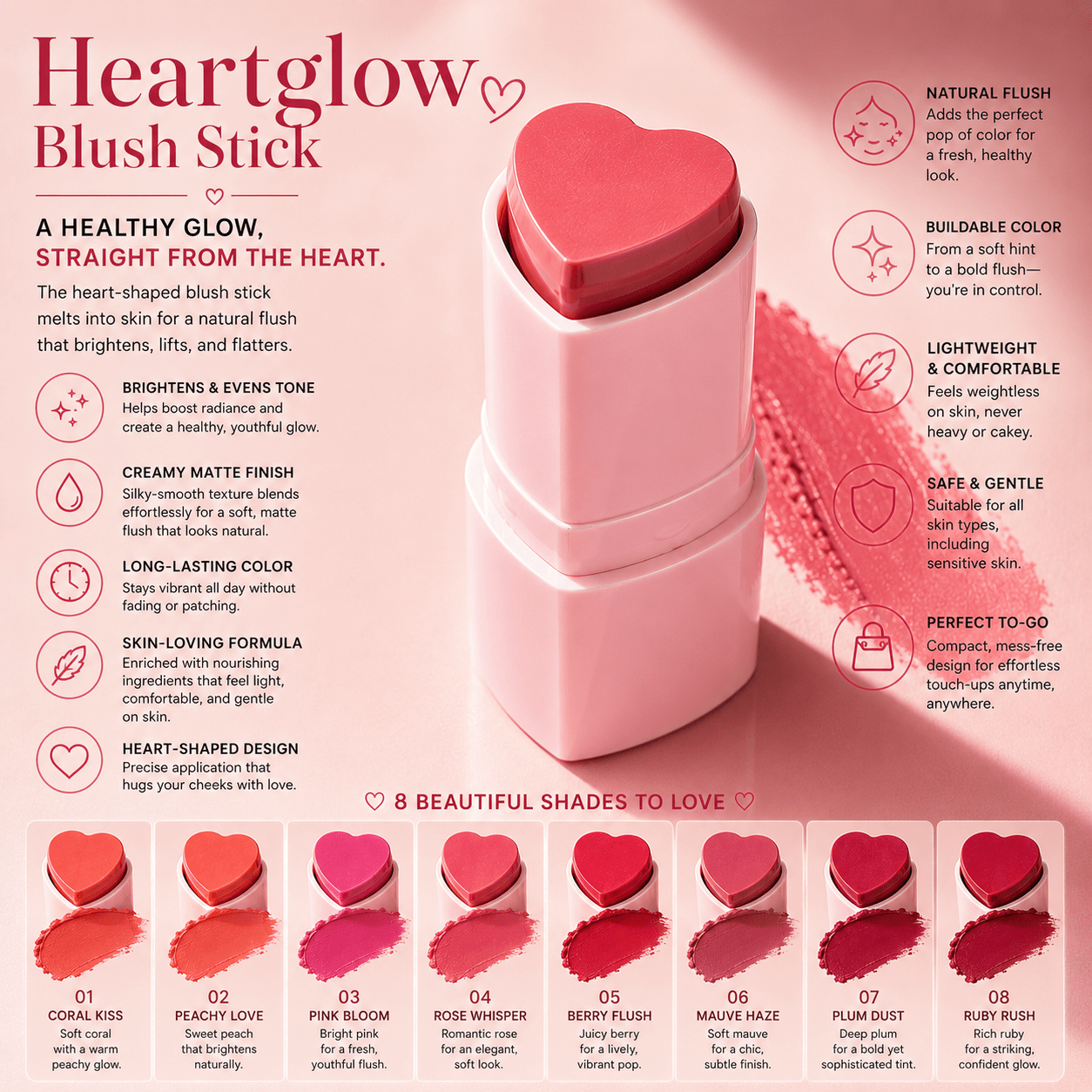 Heartglow Blush Stick - Greycord BeautyGreycord Beauty
