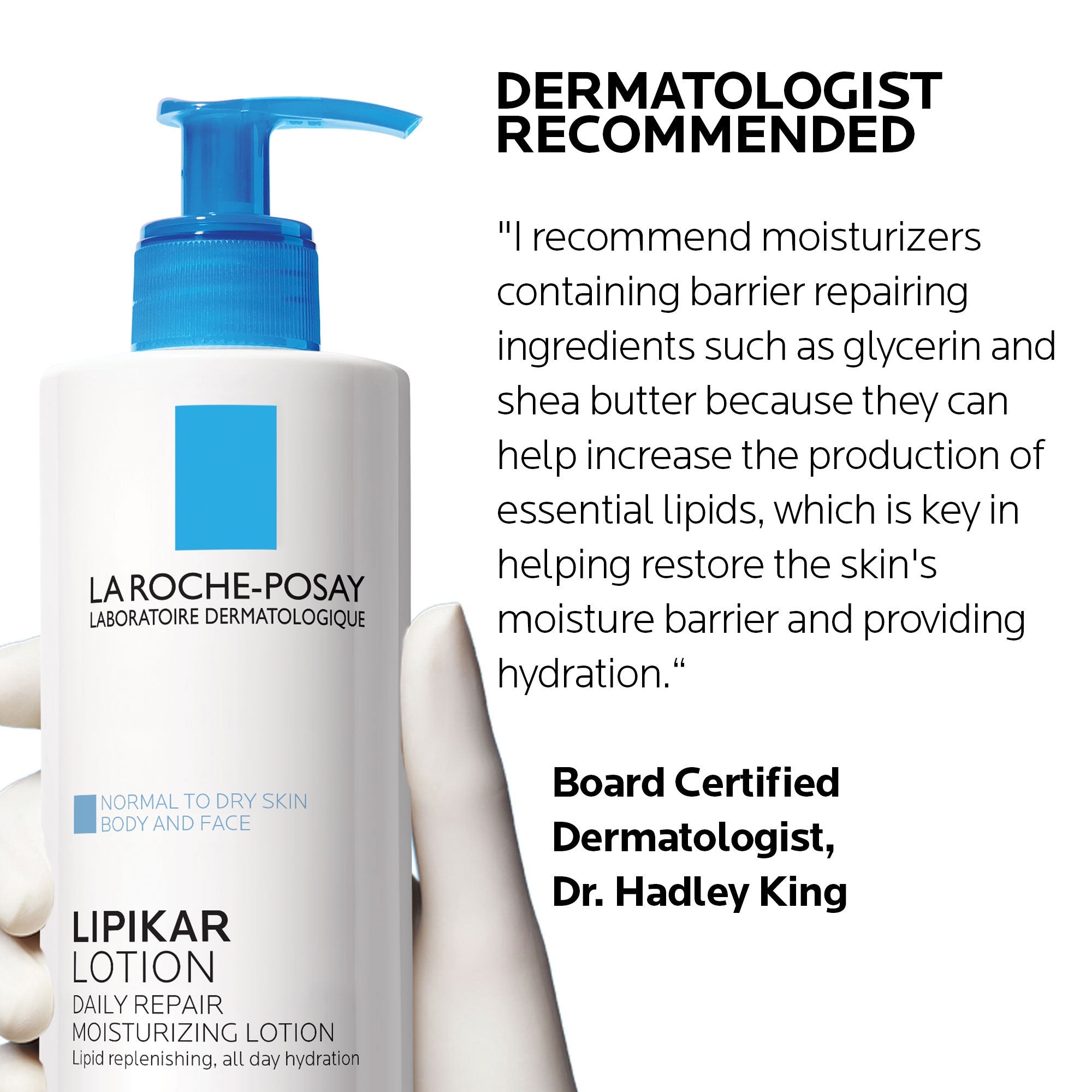 La Roche-Posay Lipikar Daily Repair Moisturizing Lotion - for Normal to Dry Skin 13.52 oz